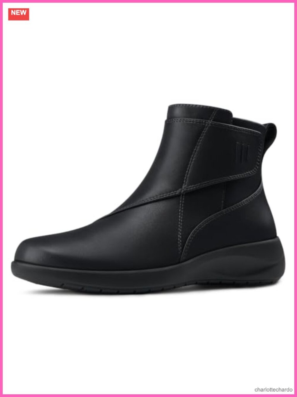 Women's Ankle Boots Pu Leather Slip On Booties Arch Support Comfort